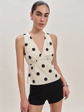 Reformation Meg Top Polka Dot - Size 12